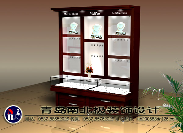 青岛佳世客珠宝金首饰后背展示柜设计