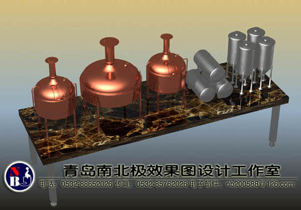 青岛啤酒老式酿造工艺模型放样设计